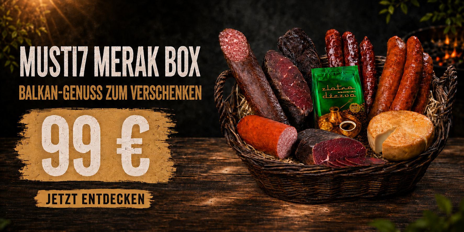 Musti7 Merak Box mit Zlatna-Džezva-Kaffee